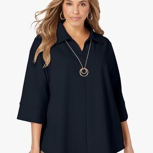 NWOT Jessica London Women's Plus Size Knit Crepe Trapeze Tunic